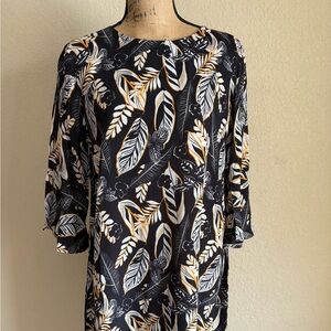 NWOT bl^nk London Elegant Black and Gold Midi Dress